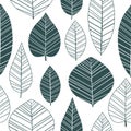 Seamless pattern leaves silhouettes vector illustration